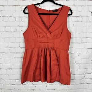 BCBGMaxazria Burnt‎ Orange Sleeveless Top Size Large Rust